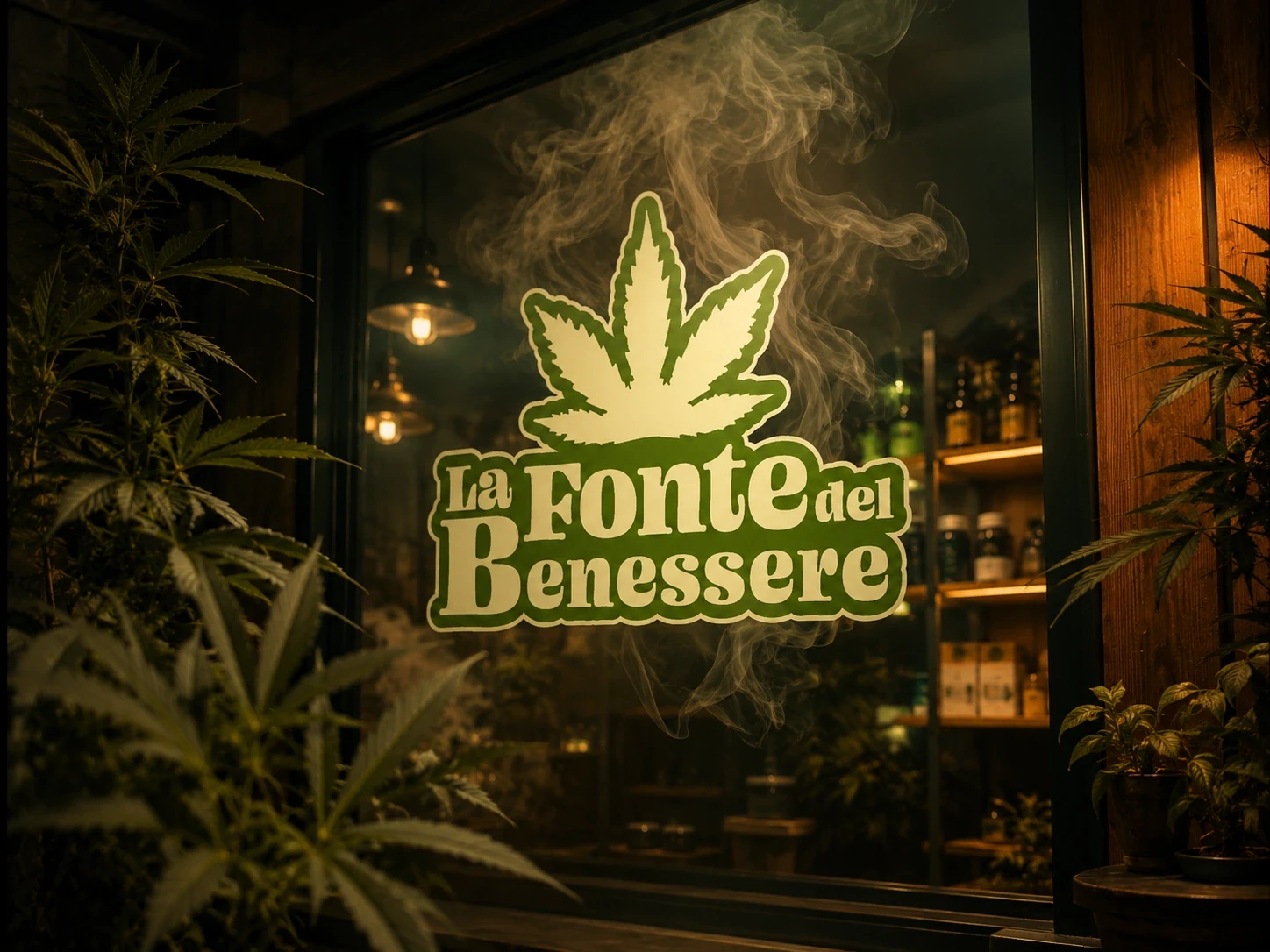 Mockup dell’insegna La Fonte del Benessere