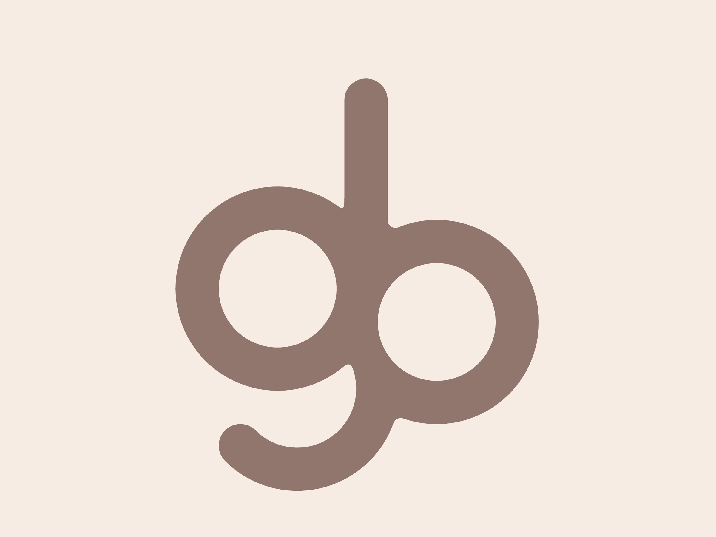 Giulia Di Bartolomeo: monogramma GDB originale, taupe su écru
