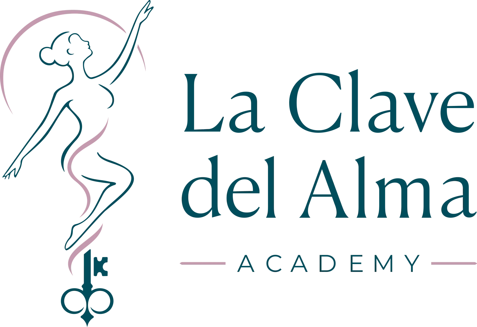 Logo secondario La Clave del Alma con nome su due righe e simbolo laterale