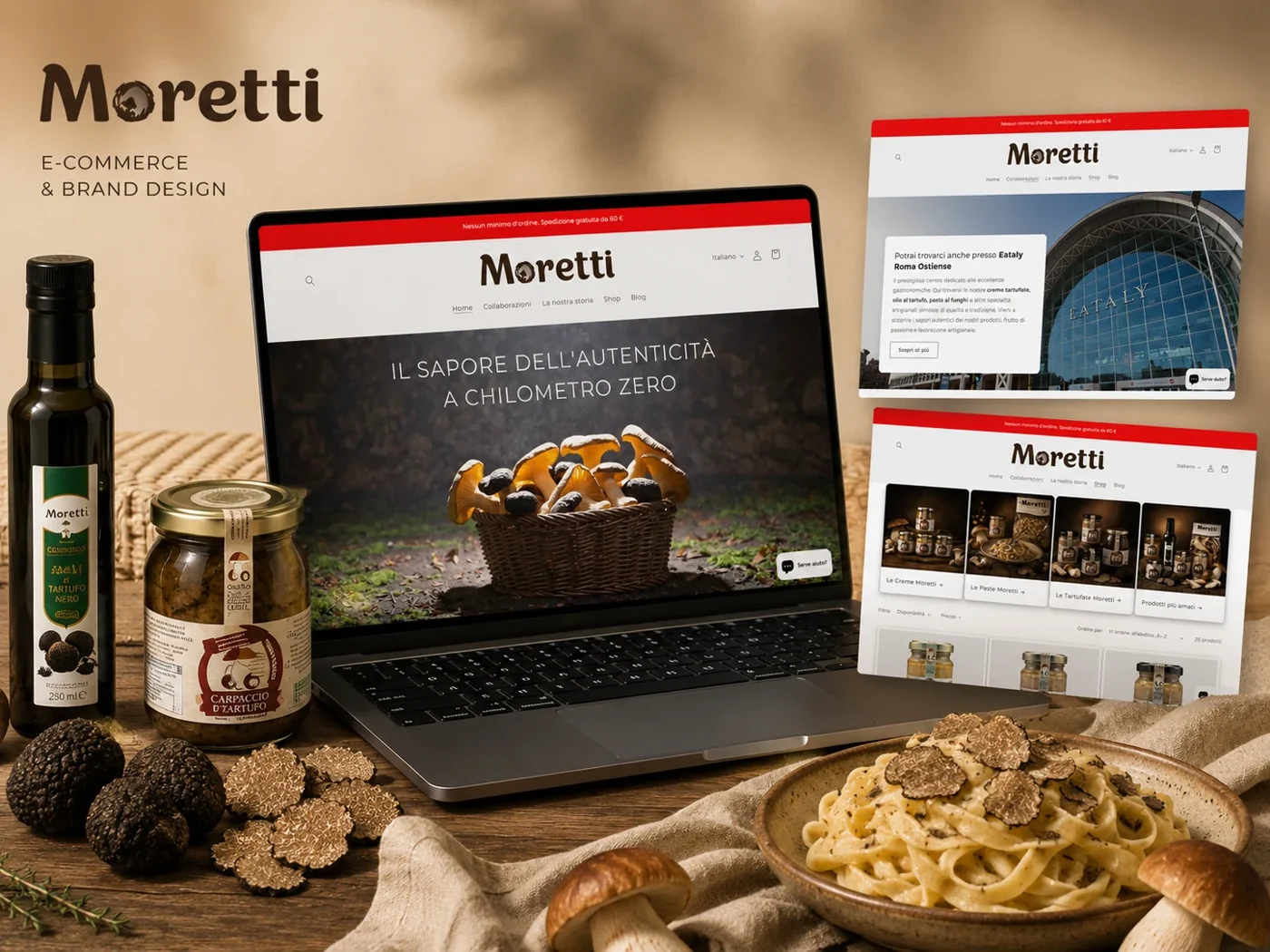 Moretti: Identità, immagini e presentazione del catalogo online.