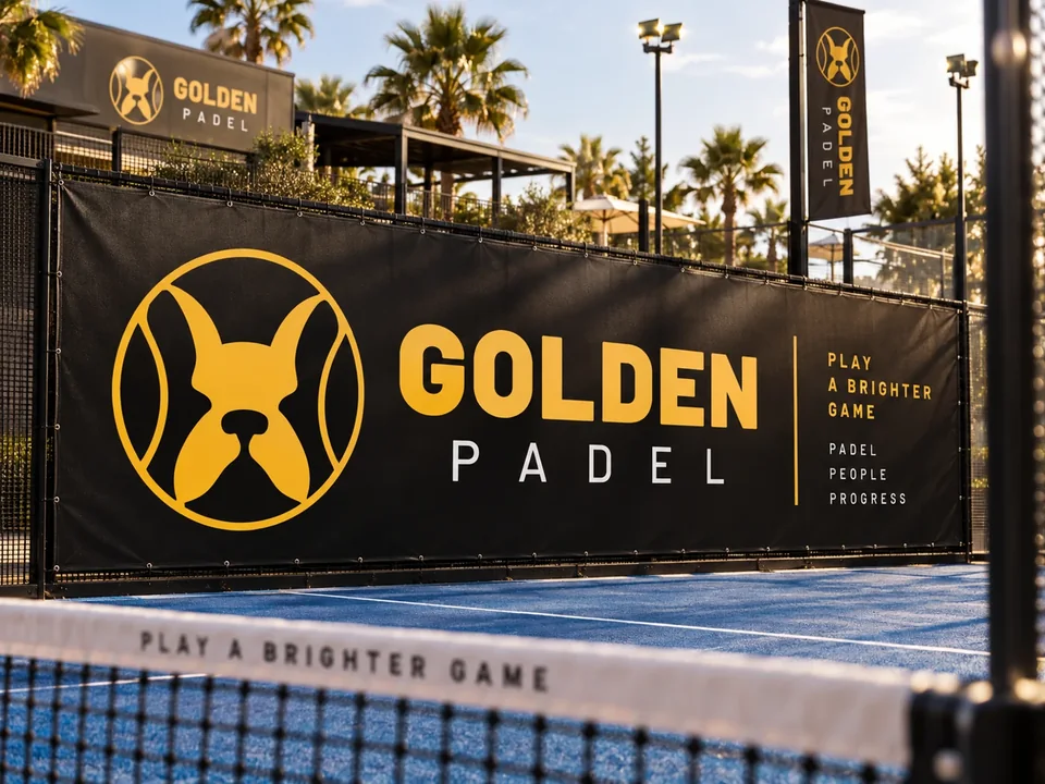 Golden Padel: mockup del logo sul campo