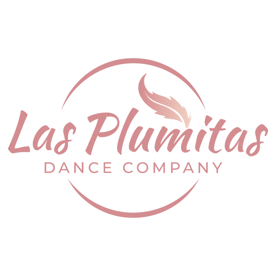 Logo rosa Las Plumitas Dance Company con piuma