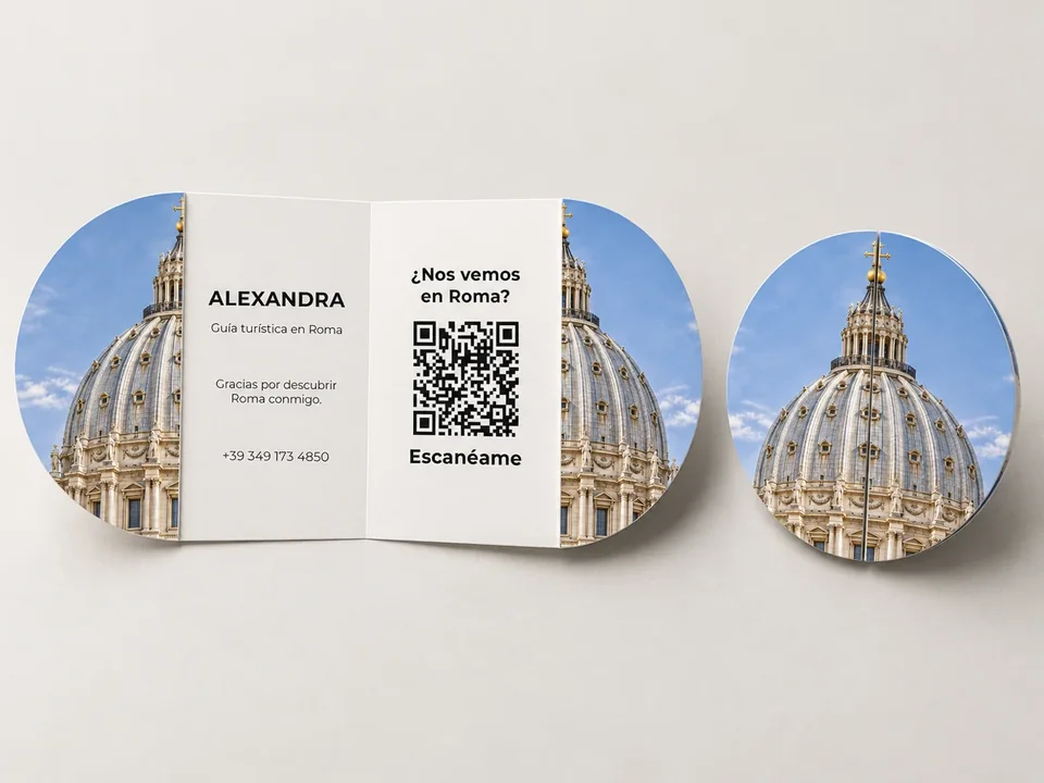 Alexandra, guida turistica a Roma: biglietto da visita con QR