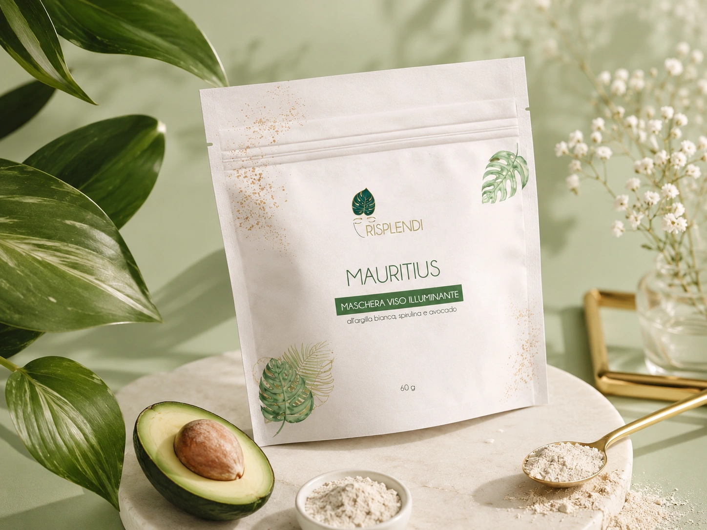 Risplendi Mauritius: confezione della maschera viso