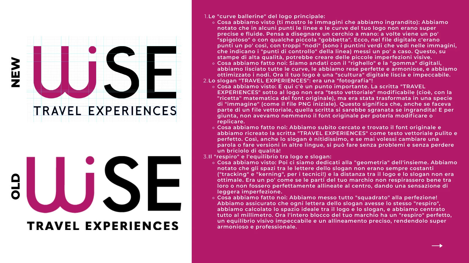 Wise Tours: Prima e dopo: ricostruzione delle curve